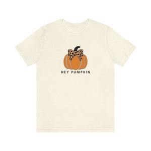 Hey Pumpkin Jersey Short Sleeve Tee Cheetah Bow Fall Autumn