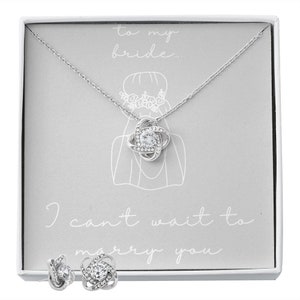 Bride Diamond Love Knot Necklace