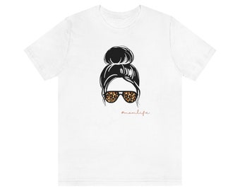 Messy Bun Mom Life Jersey Short Sleeve Tee