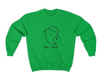 Hey Boo クルーネック スウェットシャツ ゴースト ハロウィン