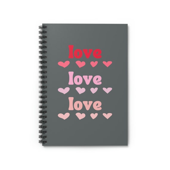 Love Love Love Spiral Notebook - Ruled Line - Etsy