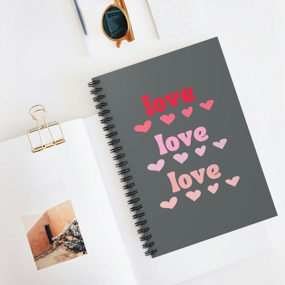 Love Love Love Spiral Notebook - Ruled Line - Etsy