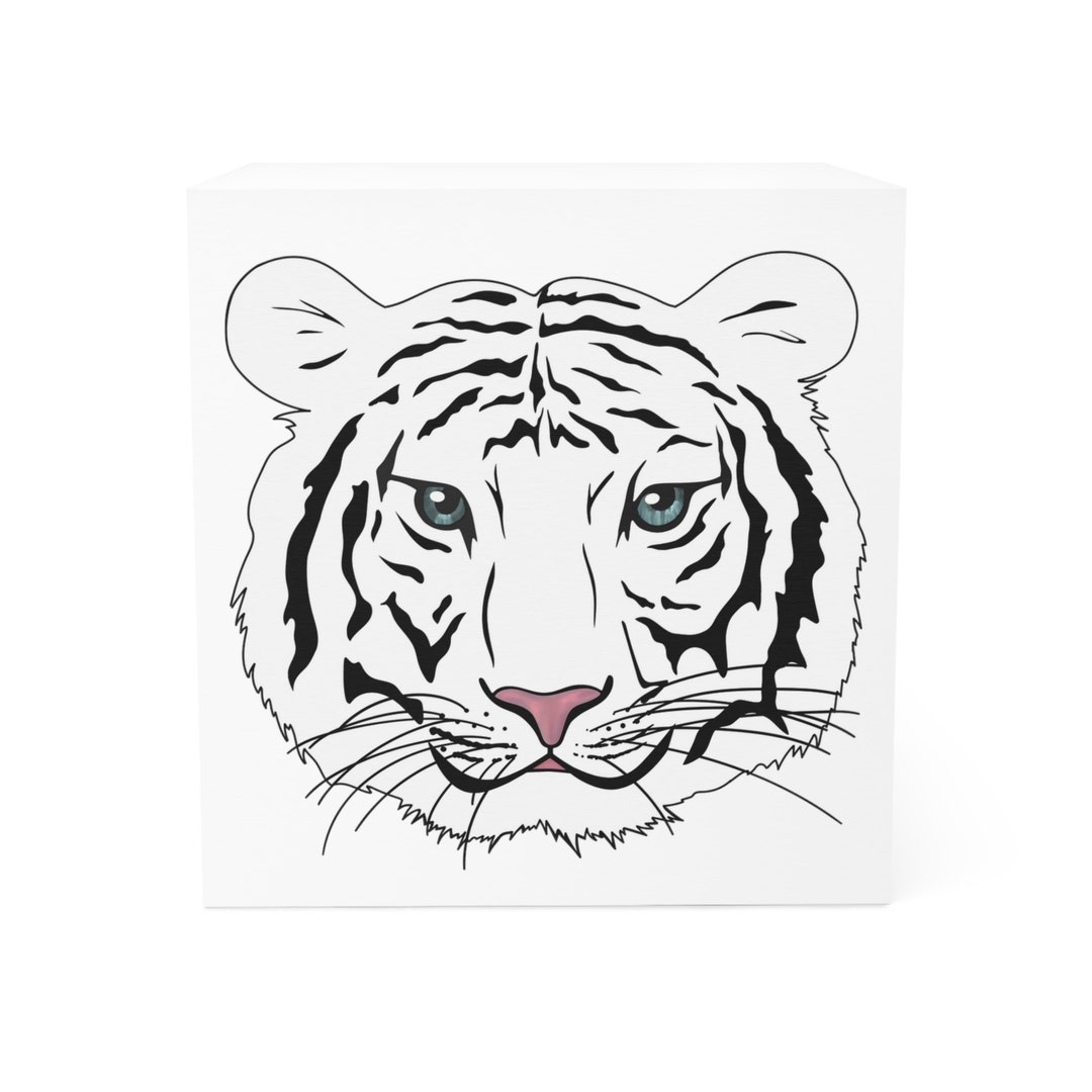 White Tiger Note Cube - Etsy