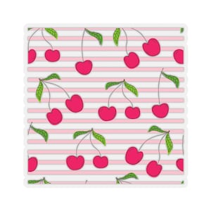 Cherries Kiss-Cut Stickers Stripes Fruit Red
