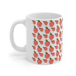 Peaches Ceramic Mug 11oz Sweet Juicy Fruit Coffee Cup Hot Chocolate