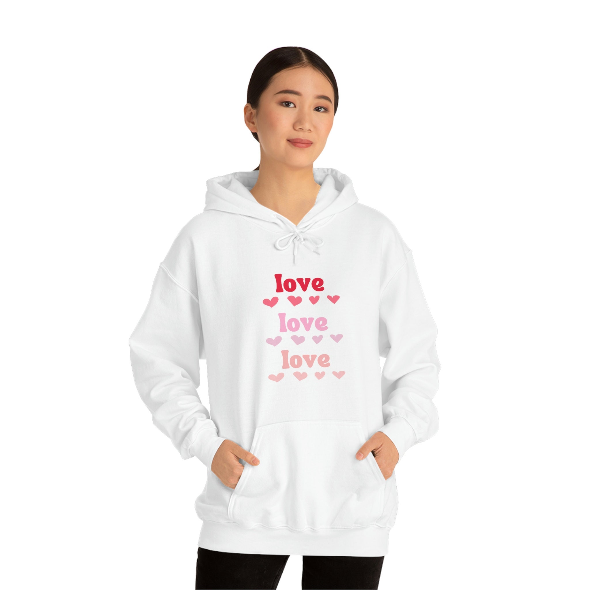 Love Love Love Hooded Sweatshirt - Etsy