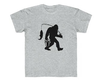 Fishing Bigfoot Kids Regular Fit Tee
