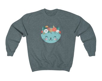 Flower Kitty Crewneck Sweatshirt