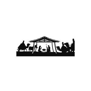 Nativity Wide Metal Wall Art Manger Scene Christmas Christian Jesus Birth
