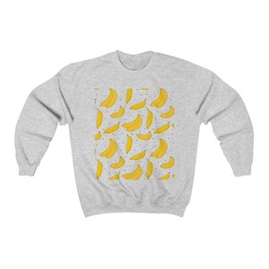 Bananas Crewneck Sweatshirt Fruit Yellow Dots