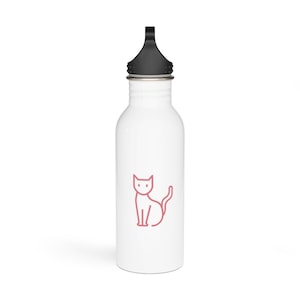 Minimal Cat Stainless Steel Water Bottle