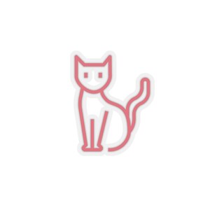 Minimal Cat Kiss-Cut Stickers