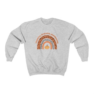 Thankful Grateful Blessed Crewneck Sweatshirt Rainbow Cheetah