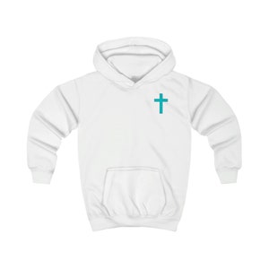 Philippians 4:13 Kids Hoodie I Can Do All Things Through Christ Who Strengthens Me Bible Verse Scripture Hooded Sweatshirt Cross Christian