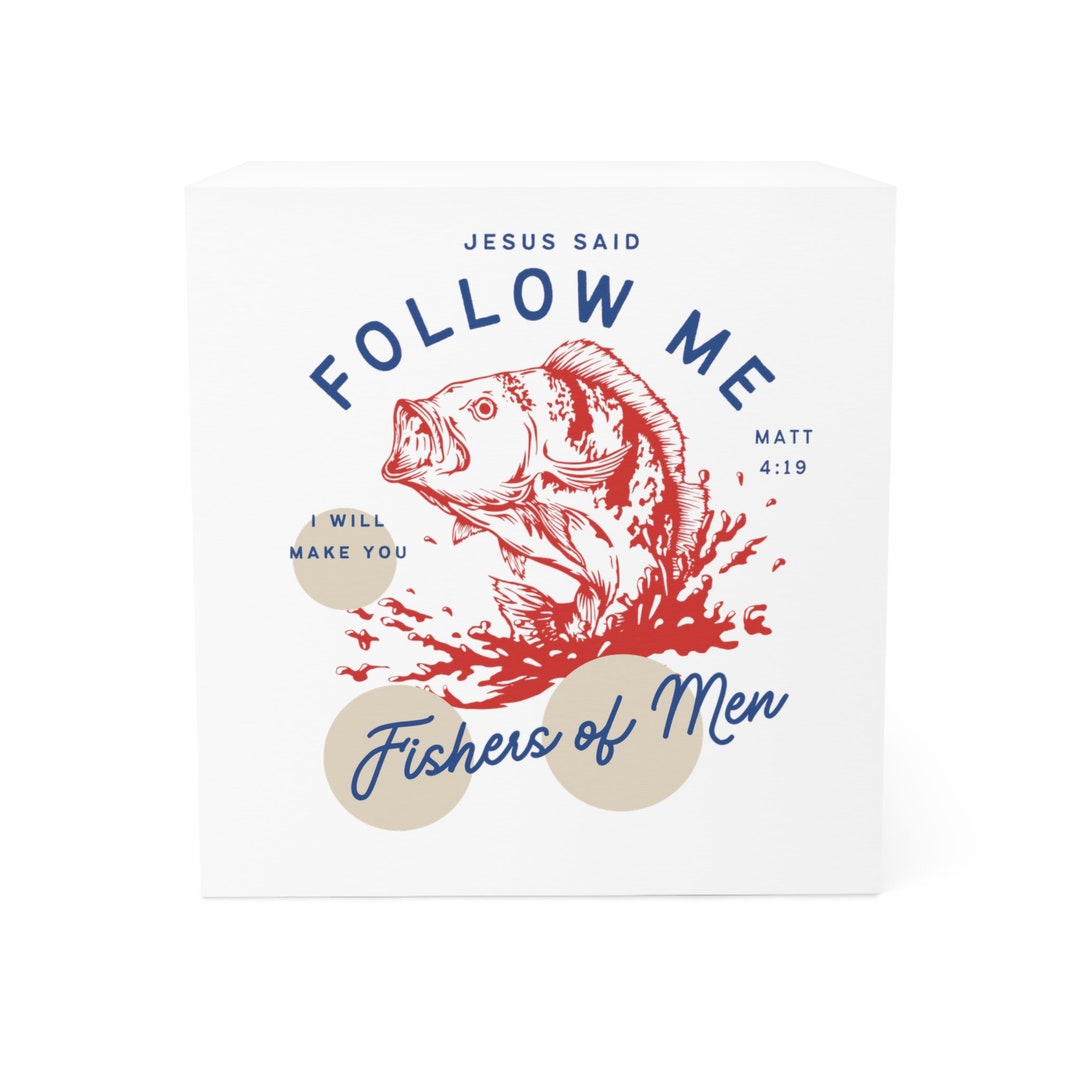 Fishers of Men Note Cube Follow Me Matthew 419 Bible Verse Scripture Christian Office Supplies
