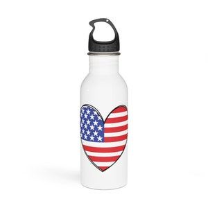 Heart Flag Stainless Steel Water Bottle
