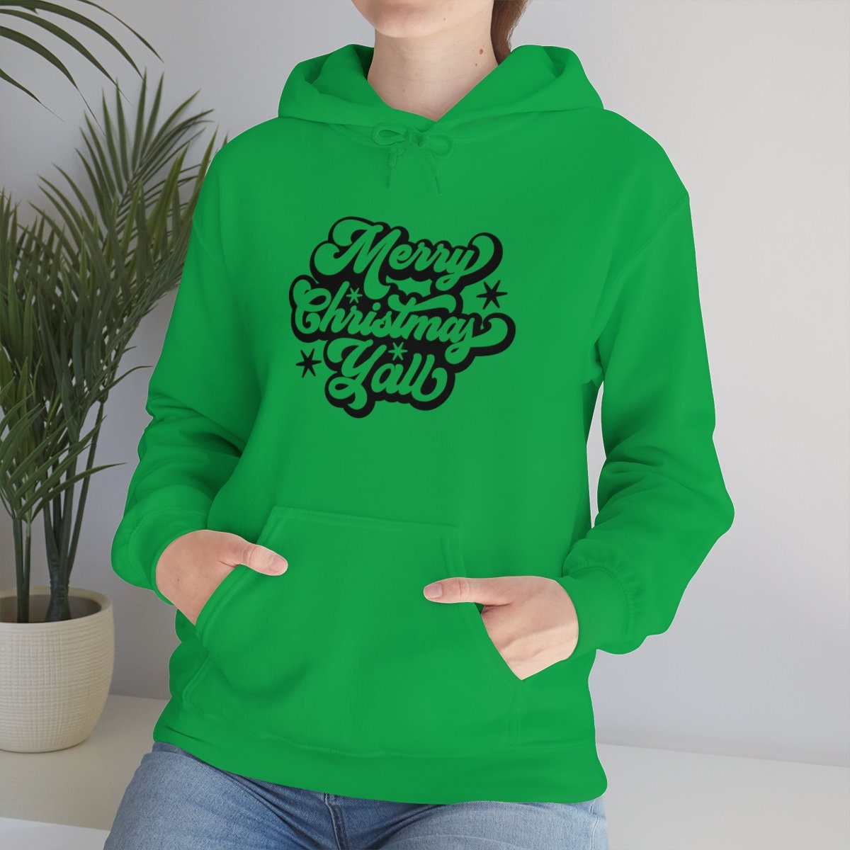 Merry Christmas Yall Hooded Sweatshirt - Etsy