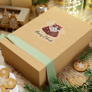 Merry Catmas Kiss-Cut Stickers Cat Christmas Gift Lights