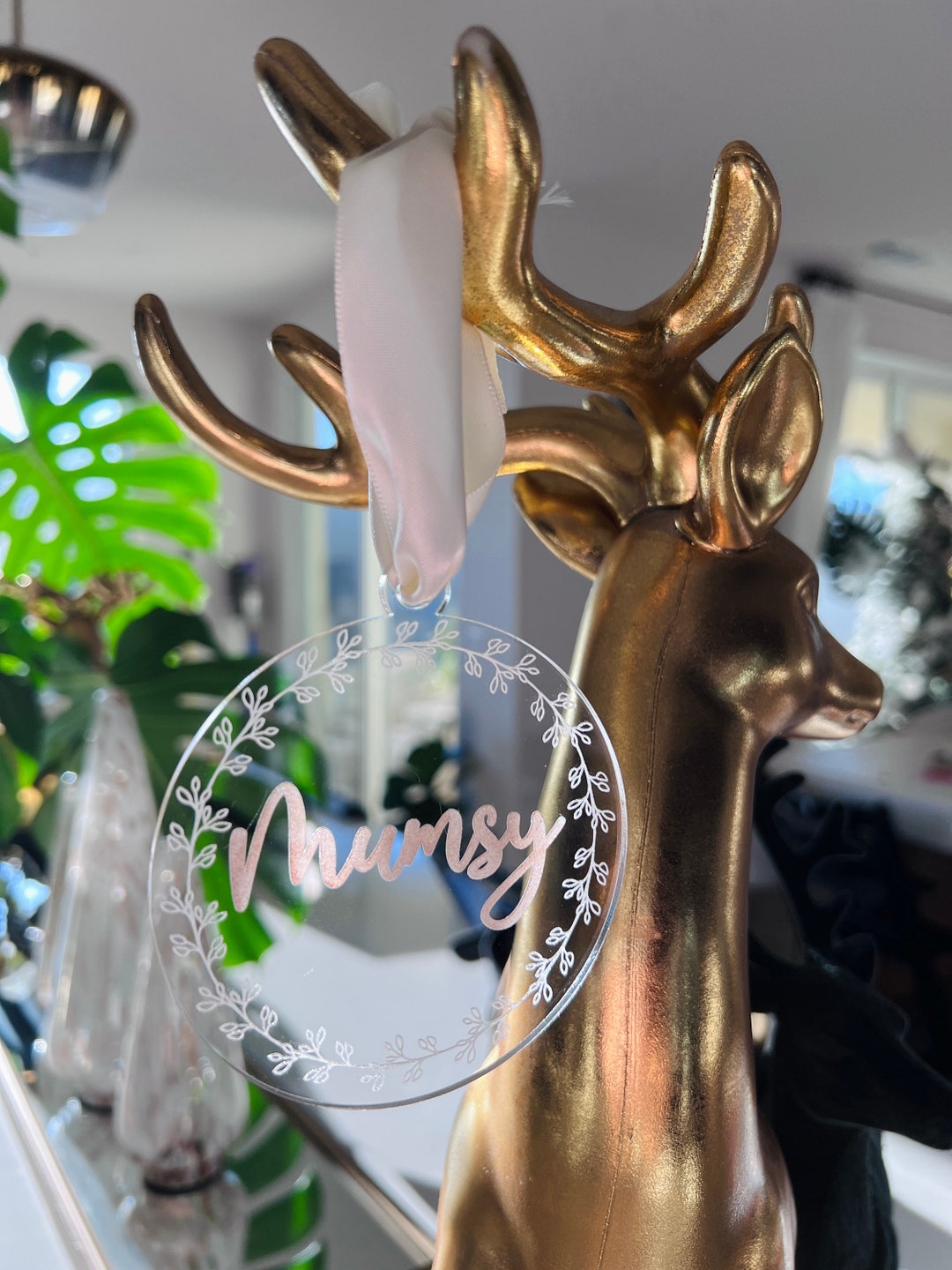 Elegant Laserengraved and Handpainted Acrylic Ornament Etsy