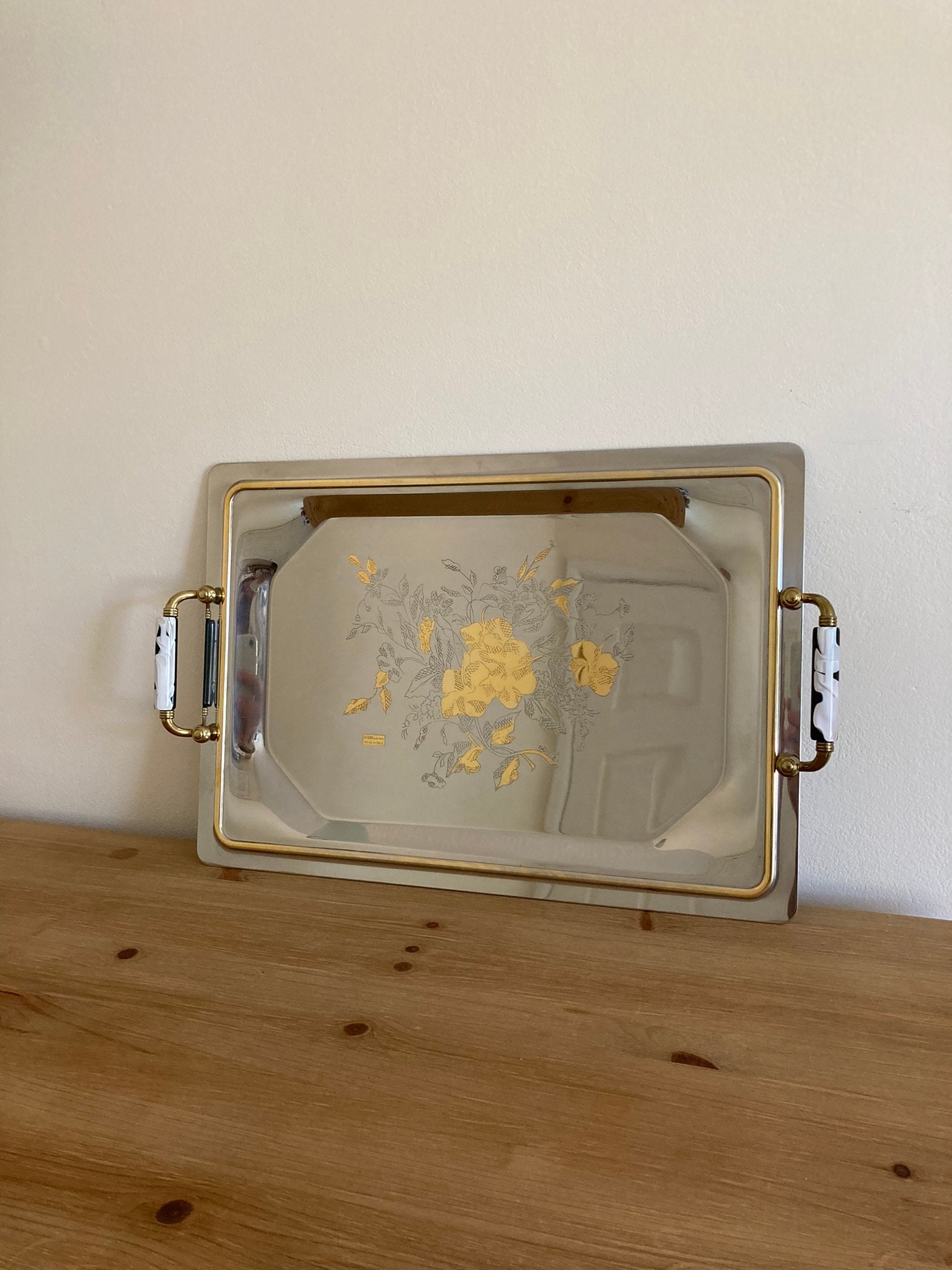 MGM Inox Tray, Inox 18/10, Made in Italy, Marble Style