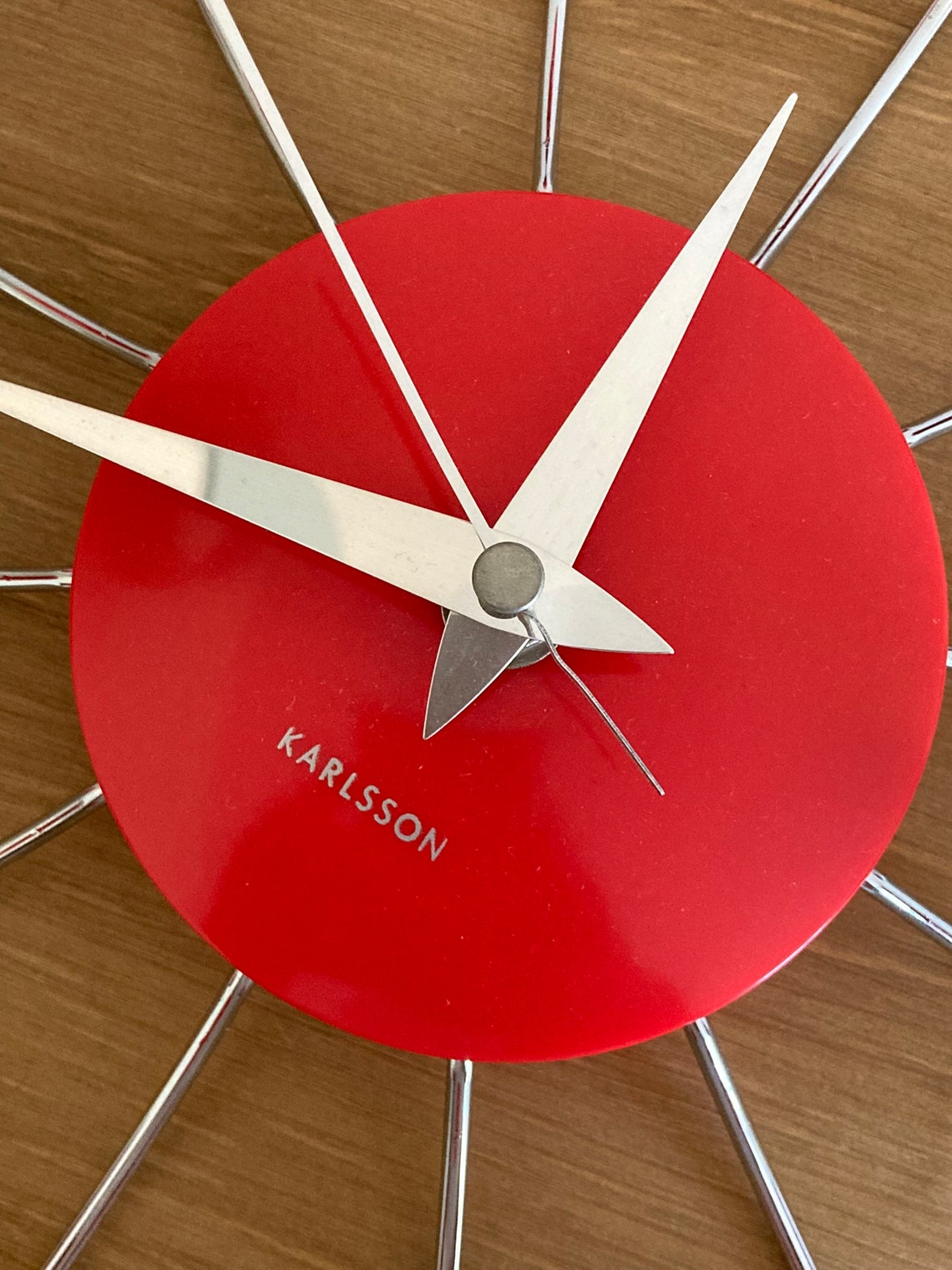 Karlsson Vintage Red Spider Clock Made in Taiwan Rare Etsy UK