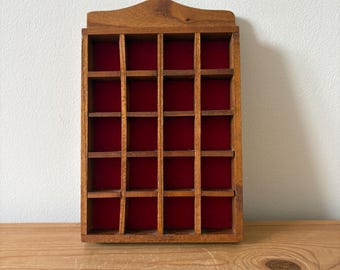 Vintage Small Wooden Thimble Display Shelf