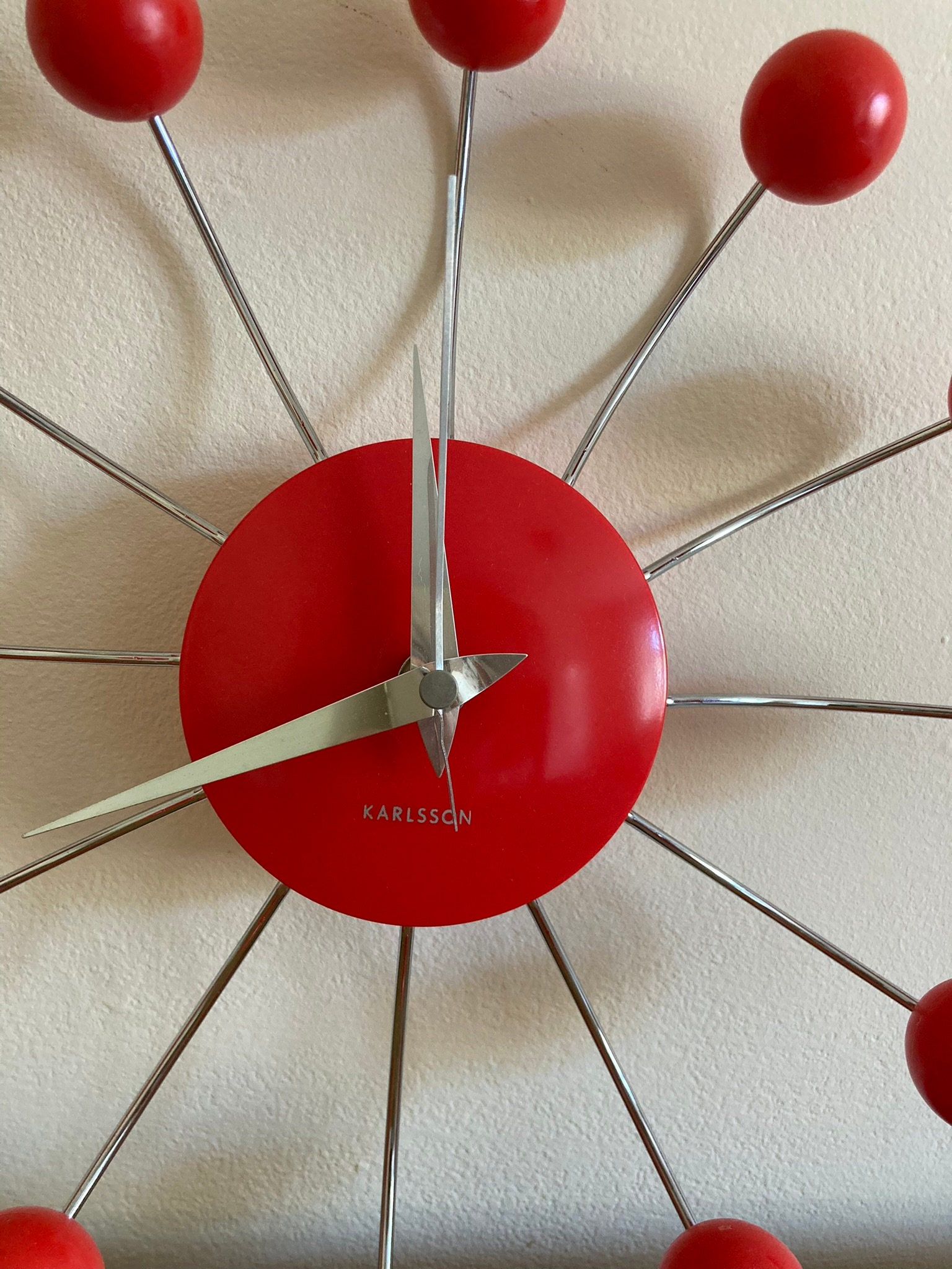 Karlsson Vintage Red Spider Clock Made in Taiwan Rare Etsy UK