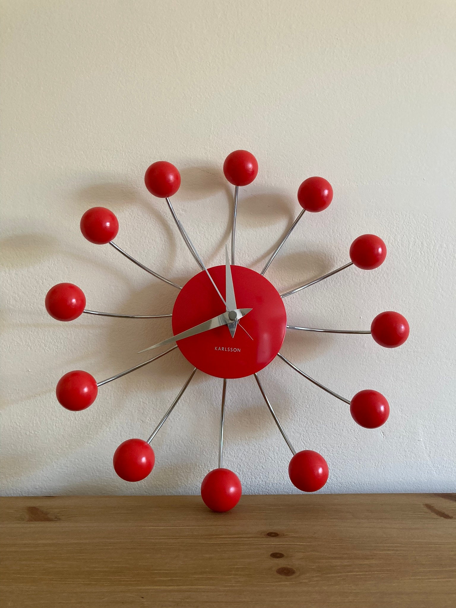 Karlsson Vintage Red Spider Clock Made in Taiwan Rare Etsy UK