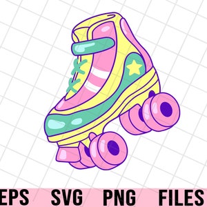 aesthetic skate svg, roller skates svg, png files, printable cute skates, cute clipart