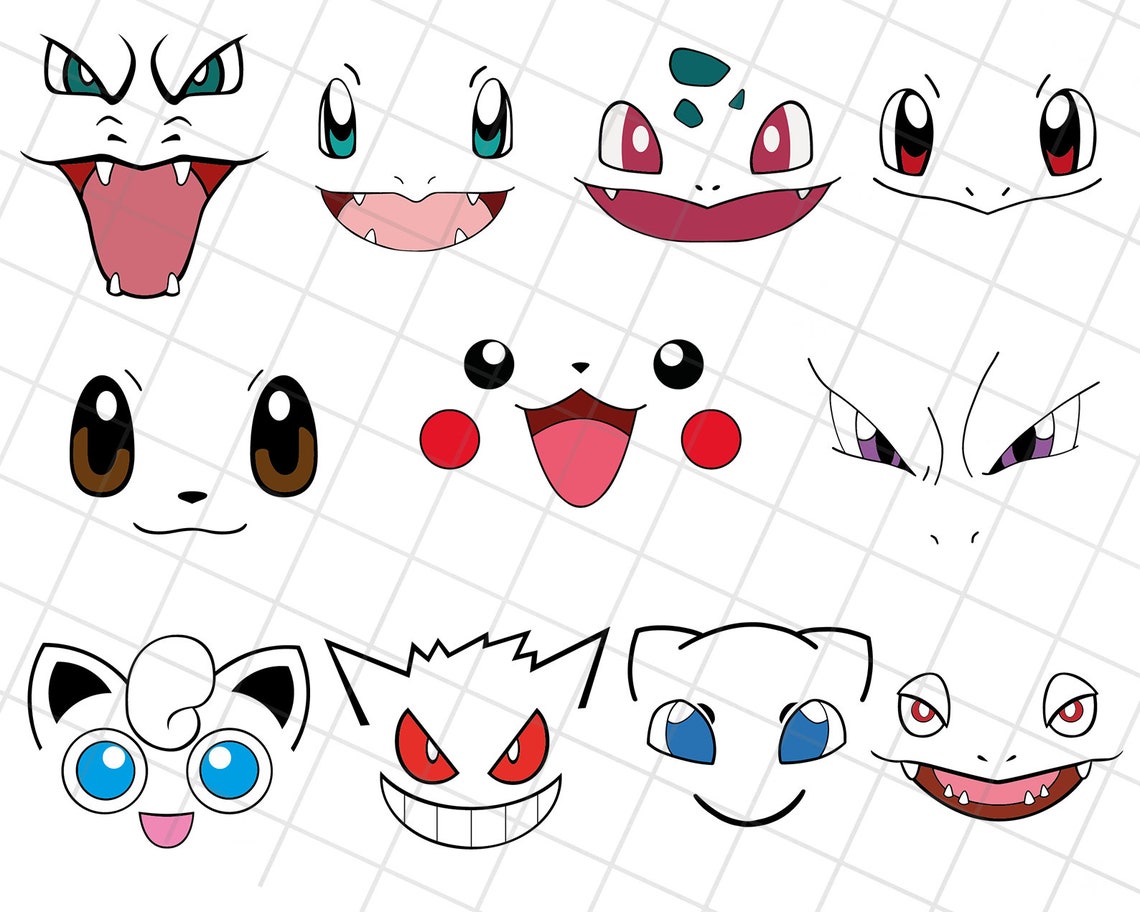 Pikachu Face Svg Video Game Clipart Dxf Files Pokemon Faces - Etsy