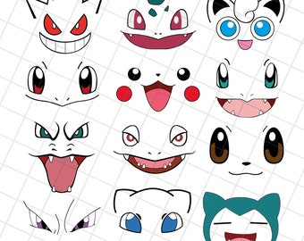 Pikachu Face Svg, Video Game Clipart, Png Files, Clipart, Printable Png, Face Svg, Pikachu Eyes ...