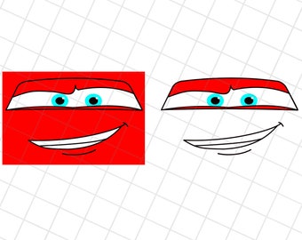 lightning macqueen car face svg, video game clipart, dxf files, clipart, printable png
