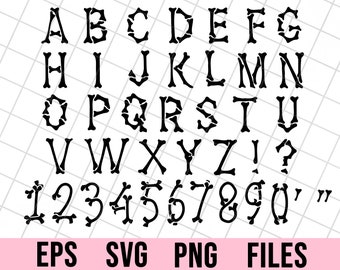 Halloween font SVG, skeleton letters svg, bones font svg, halloween bonees font cutfiles, pritanle halloween letters and numbers