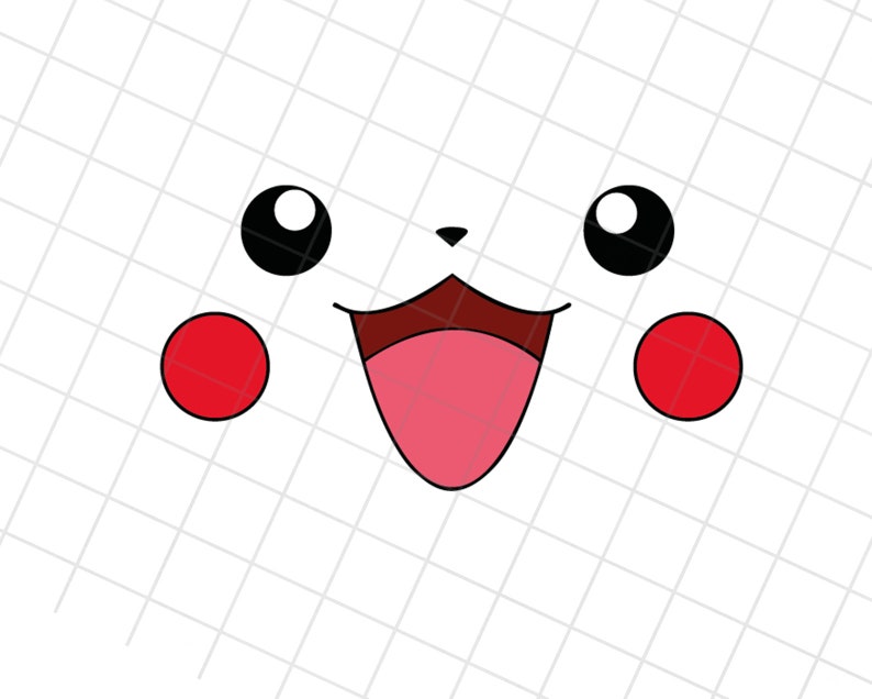 Pikachu face svg imágenes prediseñadas de videojuegos - Etsy España