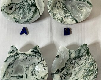 Moss Agate Cat Dishes! So Cool!!! WoW!!!