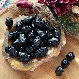 Black Obsidian mini Owl Carvings So Cute!
