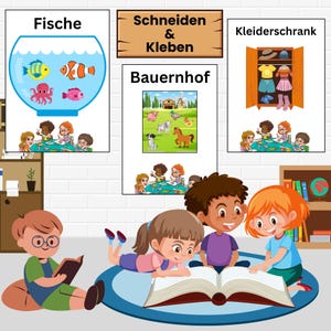 Cutting and gluing for children | Educational game PDF | Aquarium, farm & wardrobe | Fine motor skills preschool worksheets | Kindergarten