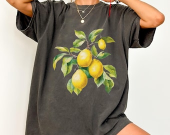 Lemon T-Shirt, Aesthetic Fruit Shirt,  Cottagecore T Shirt, , Fruit Shirt, Vintage Shirt, Graphic Shirt, Gift For Her, Boho shirt