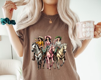 Cowgirl Horses Shirt, Rodeo Shirt, Western Shirt, Country Shirt, Western Shirt, Horse Shirt, Western Graphic cowgirl shirt, Horse T Shirt
