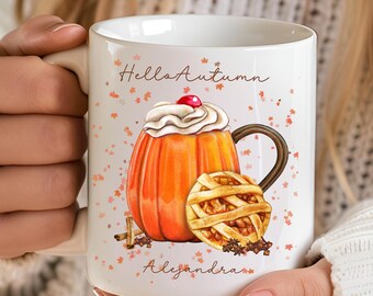 Mug citrouille épicée personnalisée, tasse personnelle d'automne, tasse de café aime l'automne, tasse de café drôle, tasse automne automne, tasse citrouille, cadeau automne, cadeaux