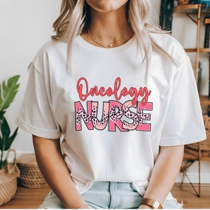 Onkologie-Krankenschwester-Shirt, medizinische Onkologie-Shirt, Krebs-Krankenschwester-Shirt, niedliche Hemden für Onkologie-Abteilungs-Krankenschwester, Hämatologie-Krankenschwester-Hemden Geschenke
