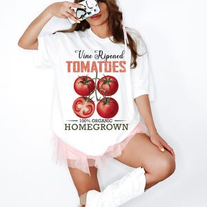 Comfort Colors® Tomato Shirt, Fruit Shirt, Botanical Shirt, Cottagecore Clothing Vegan Shirt, Garden Shirt Vegetable Shirt,Aesthetic Clothes