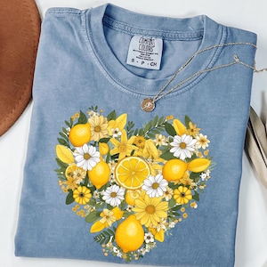 Lemon T-Shirt, Aesthetic Fruit Shirt, Cottagecore T Shirt, , Fruit Shirt, Vintage Shirt, Graphic Shirt, Gift For Her, Boho shirt