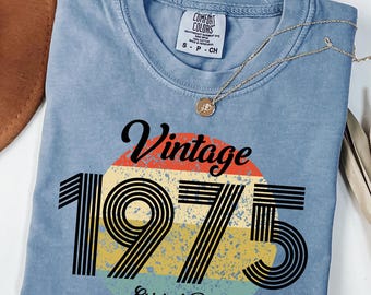Vintage 1975 50th Birthday Shirt, Comfort Colors Tee