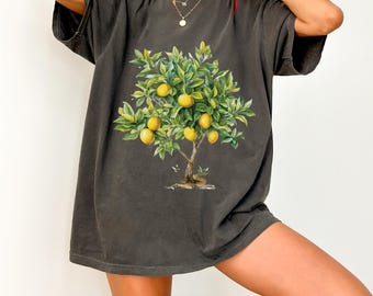 Lemon Tree Graphic T-Shirt, Summer Vibes, Gardening GiftLemon T-Shirt, Aesthetic Fruit Shirt, Lemon Shirt, Fruit Shirt, Vintage Shirt, Boho