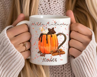 Mug citrouille personnalisée, décoration automne, tasse de café aime l'automne, tasse à café drôle, tasse automne automne, tasse citrouille, cadeau automne, cadeaux mugs Halloween
