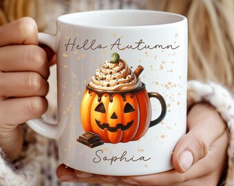 Custom Pumpkin Fall Autumn Book Mug, Autumn Decor,Book Lover Mug, Fall Coffee Mug, Fall Reading Mug, Bookish Mug,  Autumnal readers
