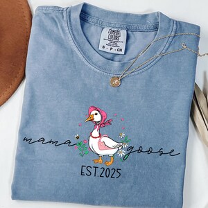 Comfort Colors® Custom Mama Goose Shirt, Silly Goose Shirt, Cute Mom Shirt, Baby Shower Gift, Pregnancy Reveal Gift, Mothers Day Gif