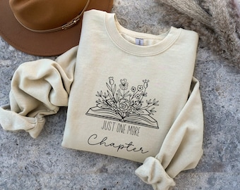 Lezen Sweatshirt, nog maar één hoofdstuk Sweatshirt, Bookish Crewneck, Book Lover Gift, Boeken Pullover, Bibliothecaris Shirt, Reader Gift, Bookish