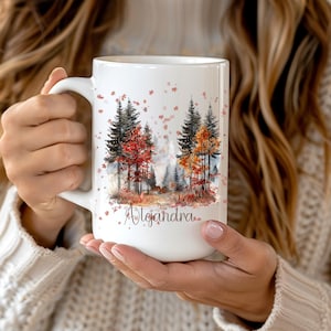 Custom Fall Tree Mug, Autumn Decor, Loves Fall Coffee Mug,  autumn fall mug, Autumn Forest  Mug, Cozy Coffee Cup, Nature Lover, Home Decor